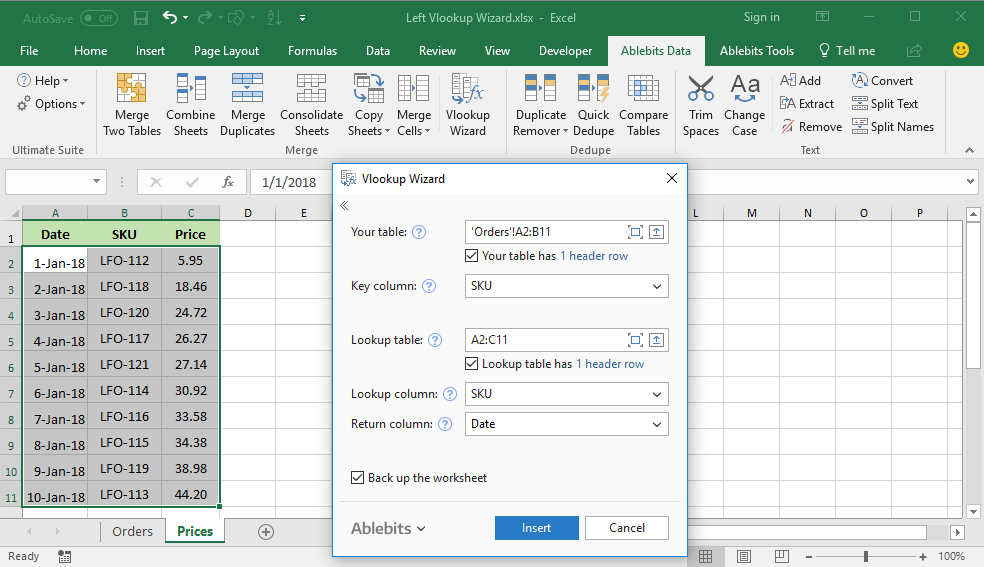 install ablebits in excel